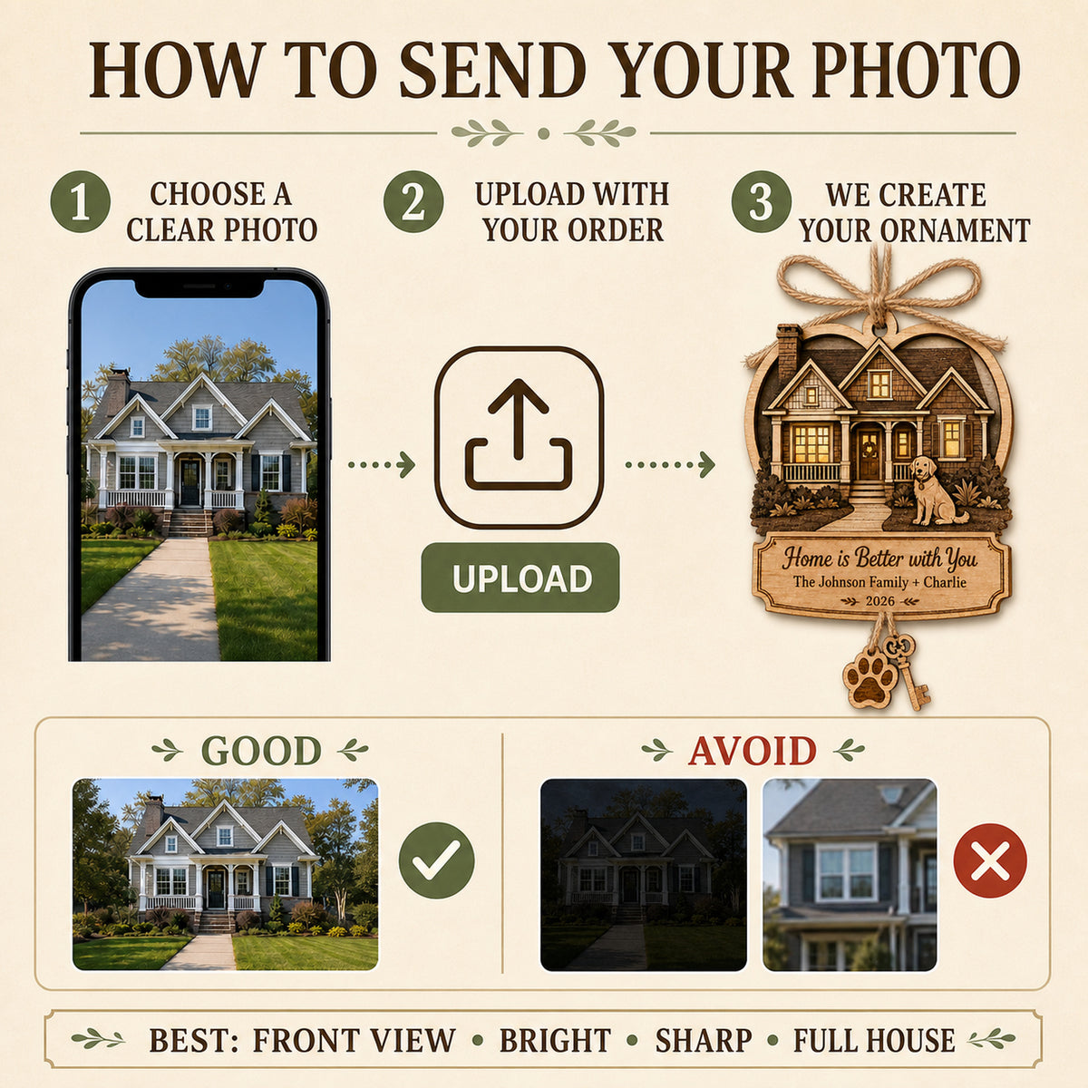 Personalized Home Better With You Wood Ornament - Custom Keepsake - image 5