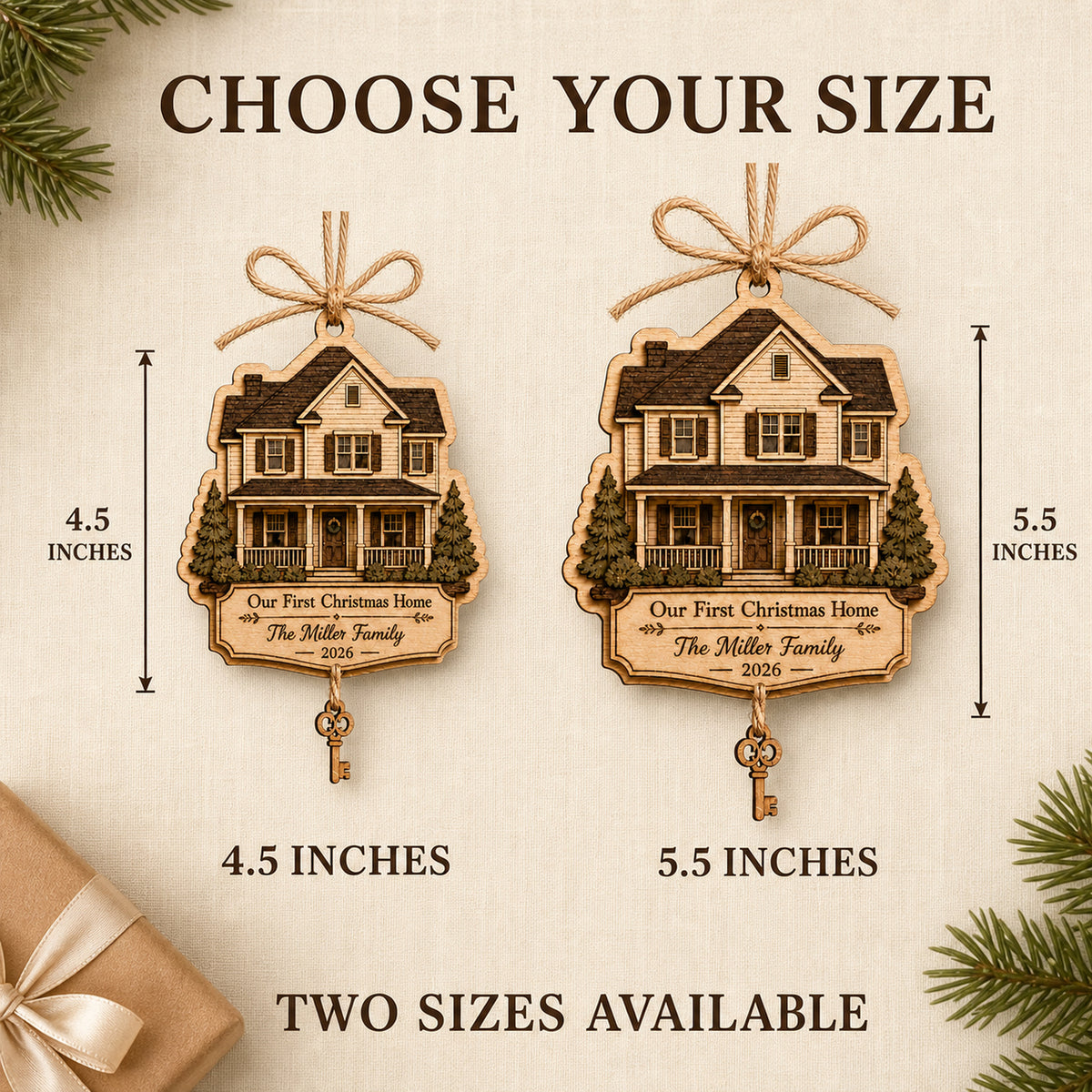 Personalized First Christmas Home Wood Ornament - Custom Keepsake - image 4