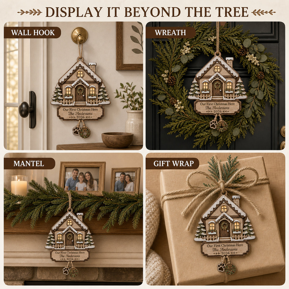 Personalized First Christmas Here Wood Ornament - Custom Keepsake - image 6