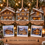 Personalized Alpine Apres Ski Chalet Wood Ornament - Custom Keepsake - image 2