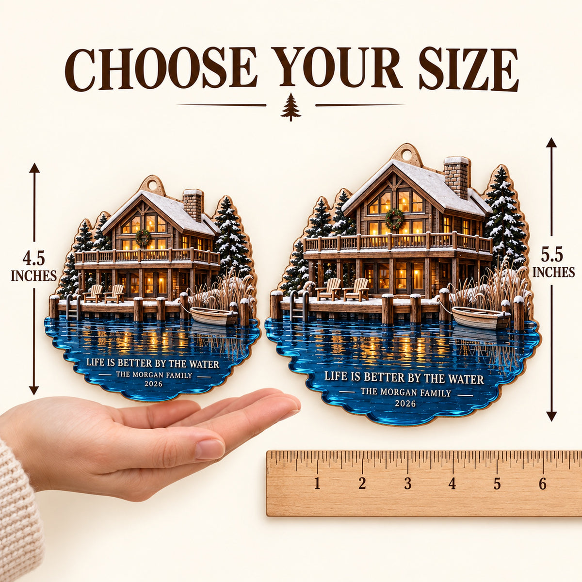 Personalized Home On The Water Wood Ornament - Custom Keepsake - image 4