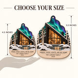 Personalized Nordic Aurora Cabin Wood Ornament - Custom Keepsake - image 4