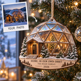 Personalized Christmas Dome Home Wood Ornament - Custom Keepsake - image 1