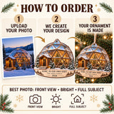 Personalized Christmas Dome Home Wood Ornament - Custom Keepsake - image 5