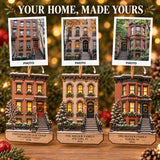 Personalized New York Brownstone Christmas Wood Ornament - Custom Keepsake - image 2