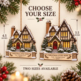 Personalized Tudor Storybook Christmas Wood Ornament - Custom Keepsake - image 3