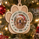 Personalized Pet First Christmas Wood Ornament - Custom Keepsake - image 1