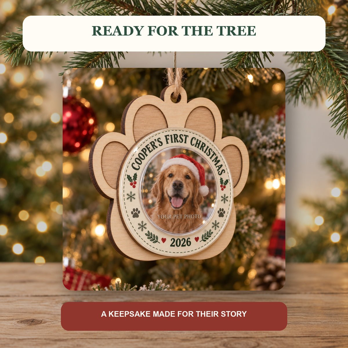 Personalized Pet First Christmas Wood Ornament - Custom Keepsake - image 6