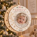 Personalized Baby First Christmas Wood Ornament - Custom Keepsake - image 1