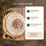 Personalized Baby First Christmas Wood Ornament - Custom Keepsake - image 3