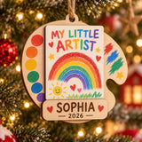 Personalized Child Artwork Wood Ornament - Custom Keepsake - image 1