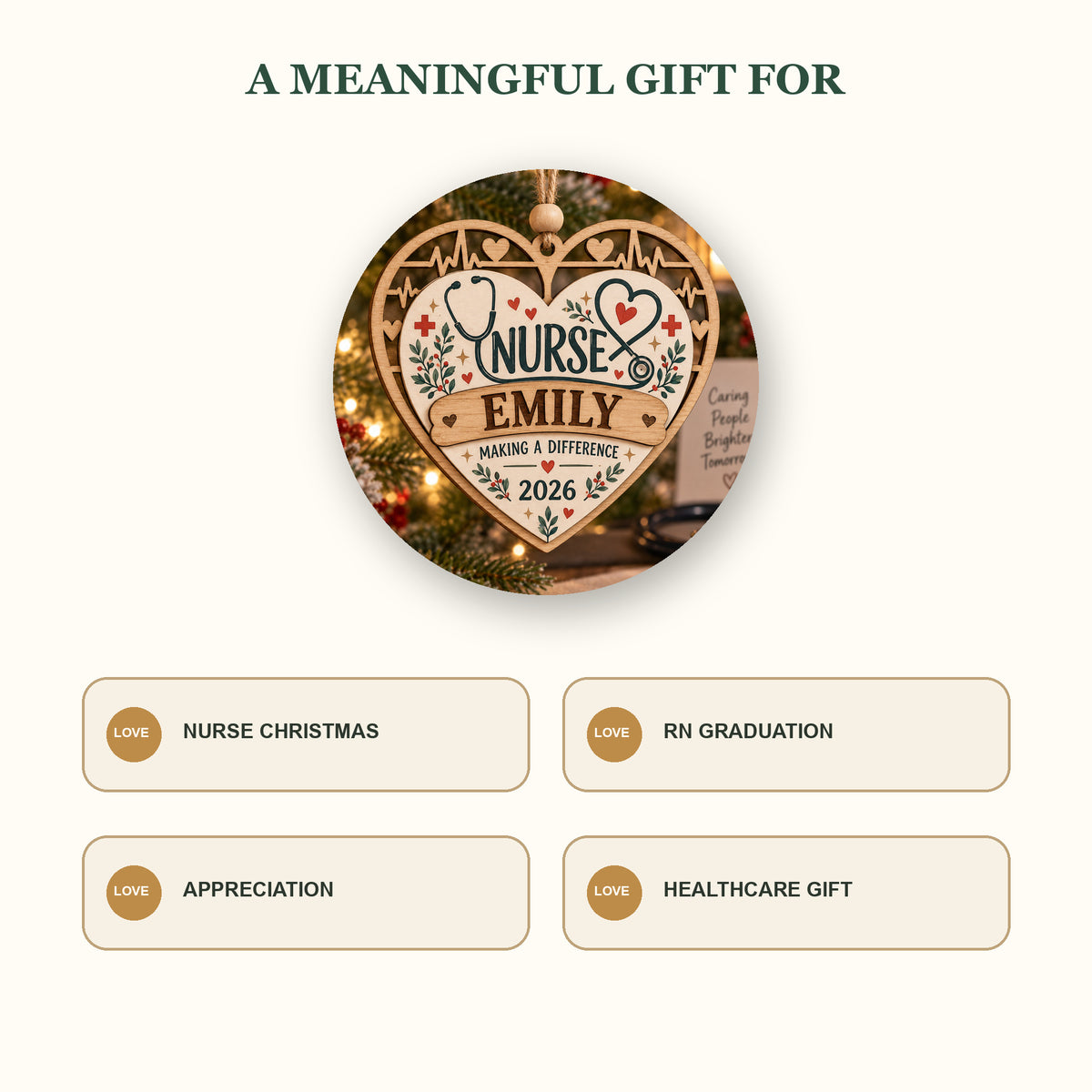 Personalized Nurse Wood Ornament - Custom Keepsake - image 8