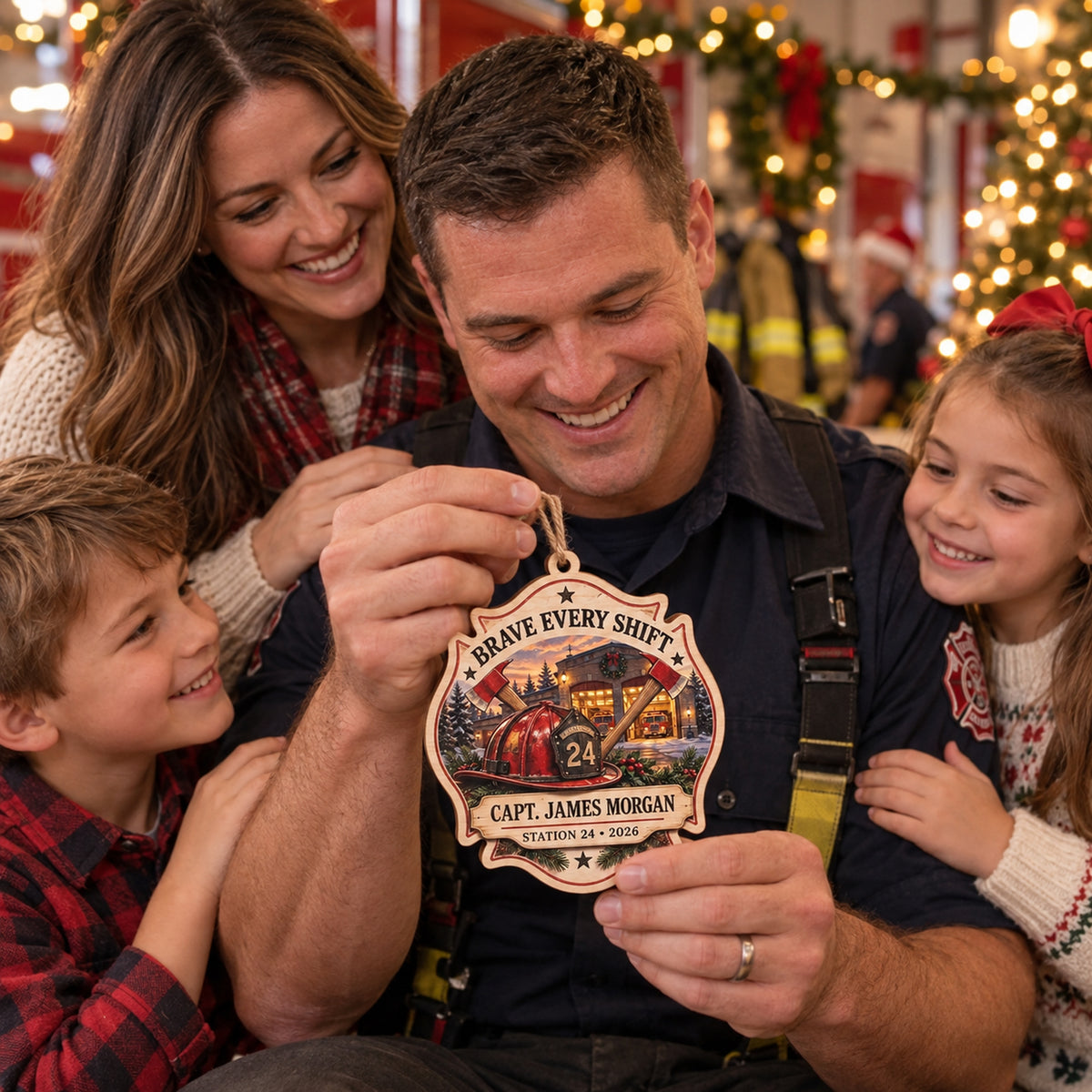 Personalized Firefighter Wood Ornament - Custom Keepsake - image 3
