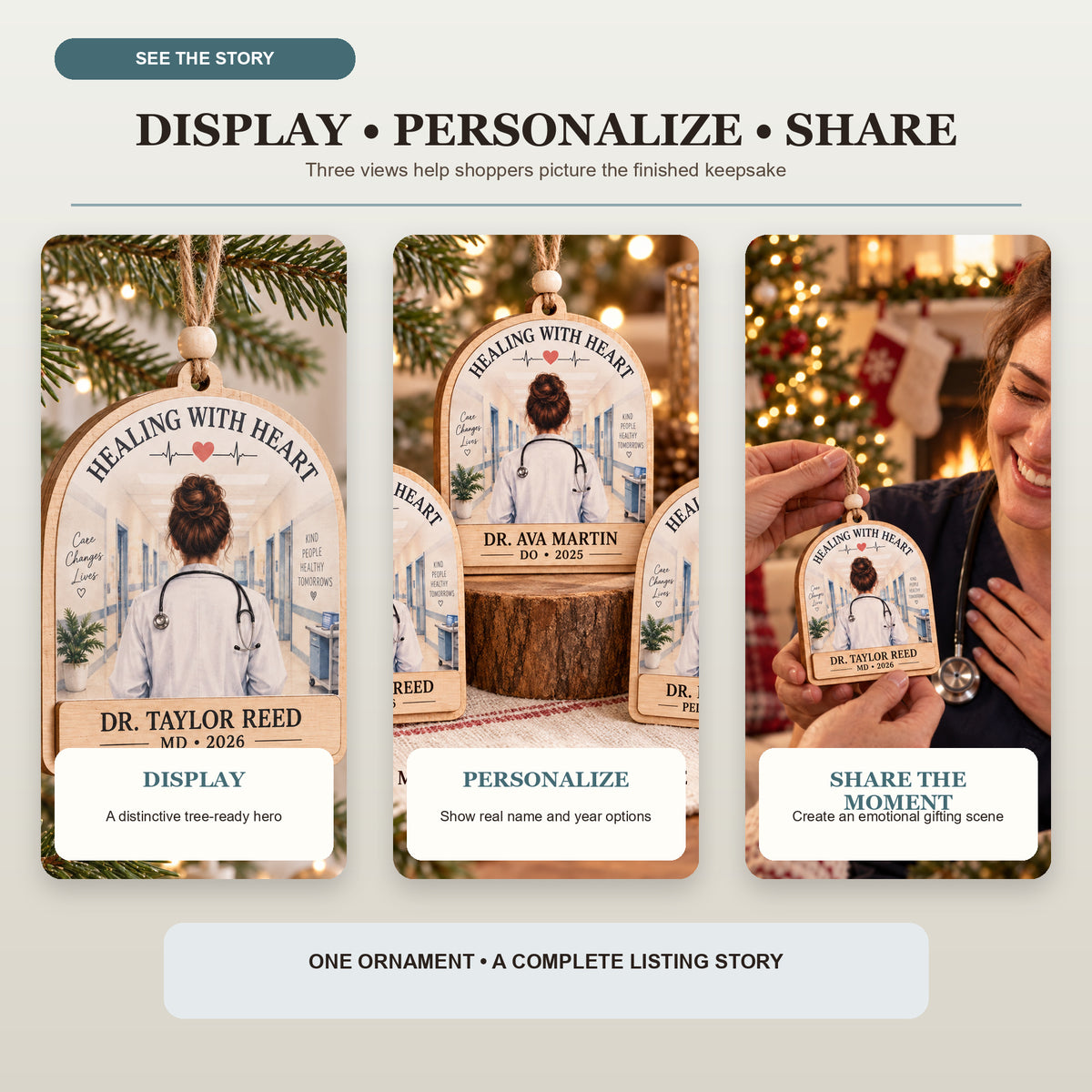 Personalized Doctor Wood Ornament - Custom Keepsake - image 7