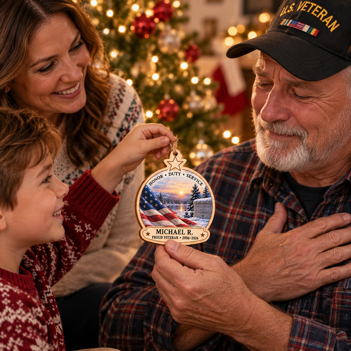 Personalized Military Veteran Wood Ornament - Custom Keepsake - image 3
