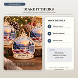 Personalized Military Veteran Wood Ornament - Custom Keepsake - image 5
