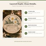 Personalized Birth Flower Wreath Wood Ornament - Custom Keepsake - image 4