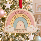 Personalized Rainbow Baby Wood Ornament - Custom Keepsake - image 1