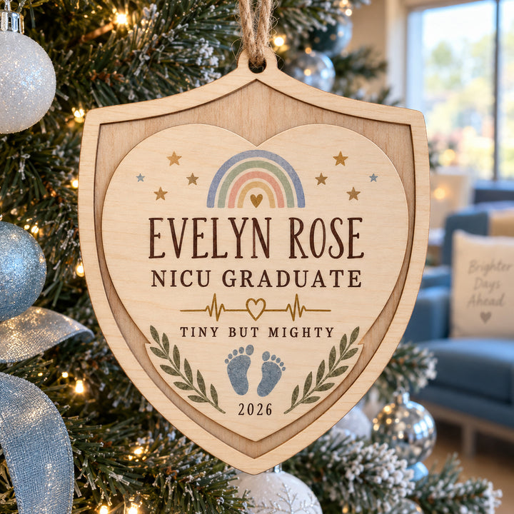 Personalized Nicu Tiny But Mighty Wood Ornament - Custom Keepsake - image 1