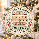 Personalized New Baby Puzzle Wood Ornament - Custom Keepsake - image 1