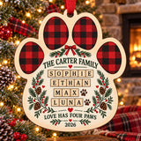 Personalized Family With Pets Wood Ornament - Custom Keepsake - image 1