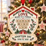 Personalized Adoption Family Wood Ornament - Custom Keepsake - image 1