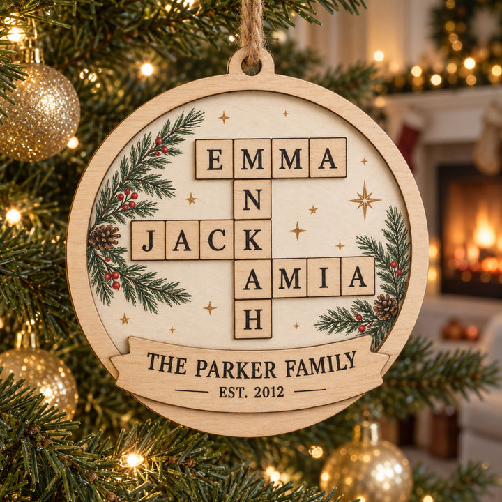 Personalized Family Established Wood Ornament - Custom Keepsake - image 1
