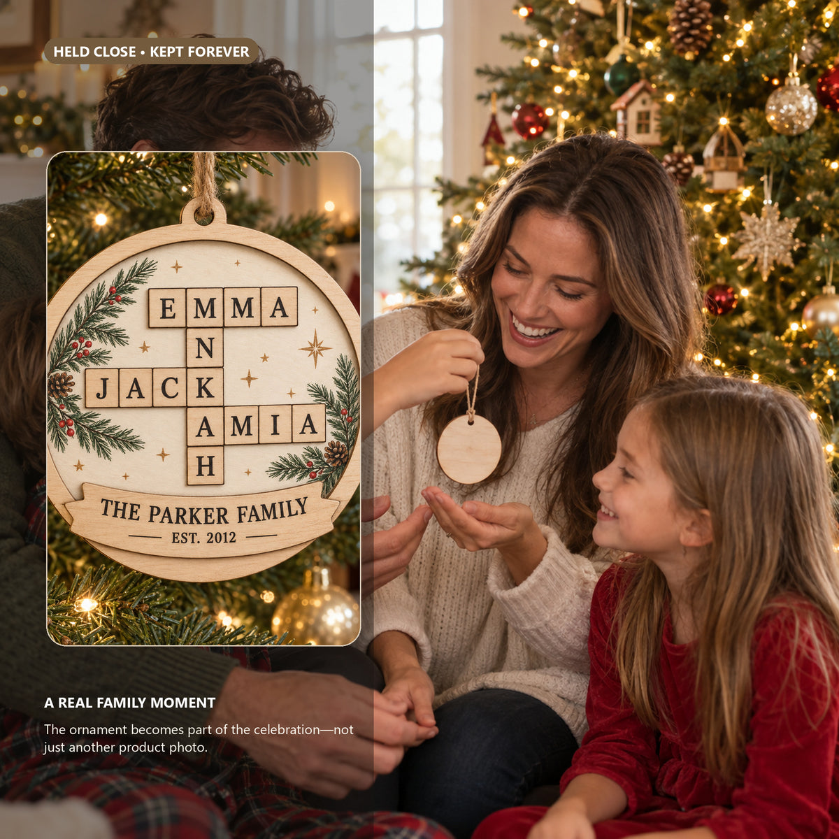 Personalized Family Established Wood Ornament - Custom Keepsake - image 4