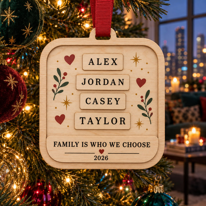 Personalized Chosen Family Wood Ornament - Custom Keepsake - image 1