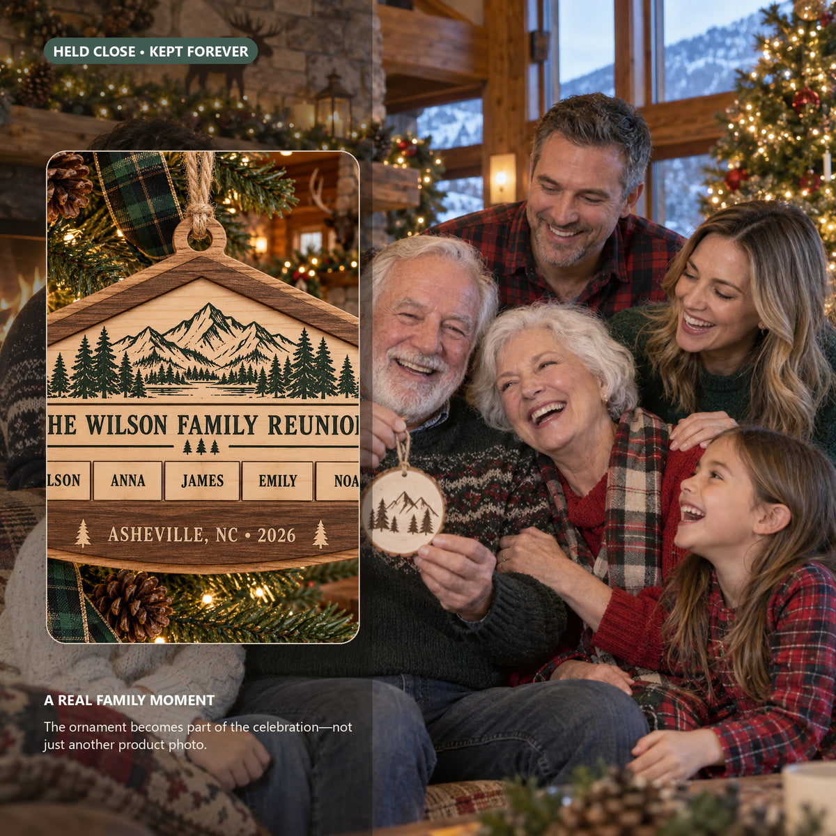 Personalized Family Reunion Location Wood Ornament - Custom Keepsake - image 4