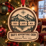 Personalized Single Dad Family Wood Ornament - Custom Keepsake - image 1