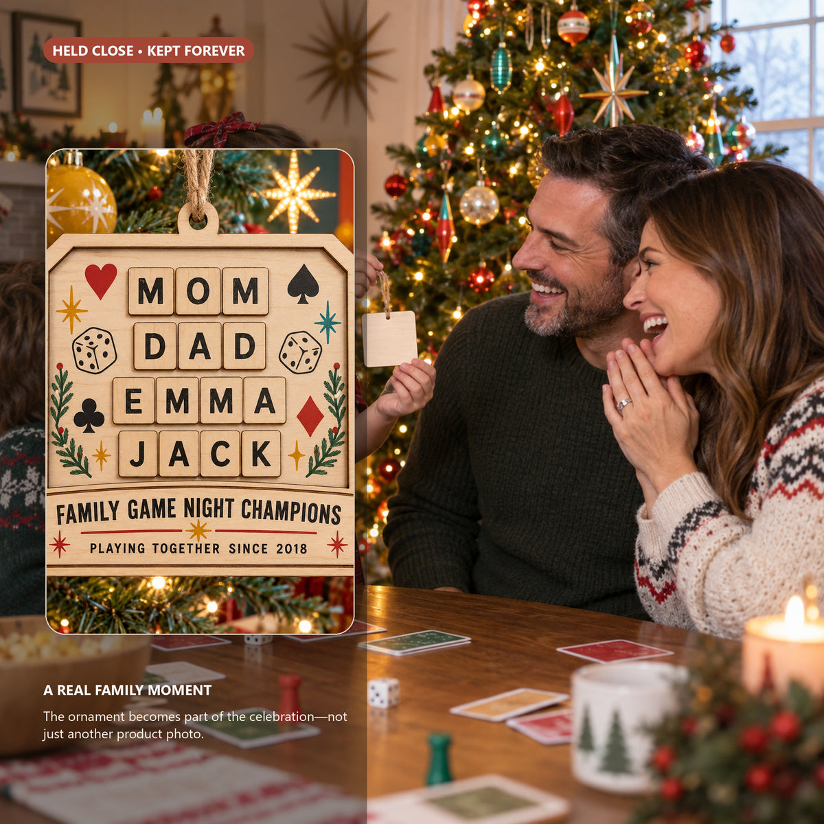 Personalized Family Game Night Wood Ornament - Custom Keepsake - image 4