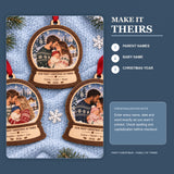 Personalized First Christmas Family Of Three Wood Ornament - Custom Keepsake - image 5