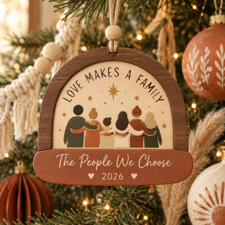 Personalized Love Makes A Family Wood Ornament - Custom Keepsake - image 1