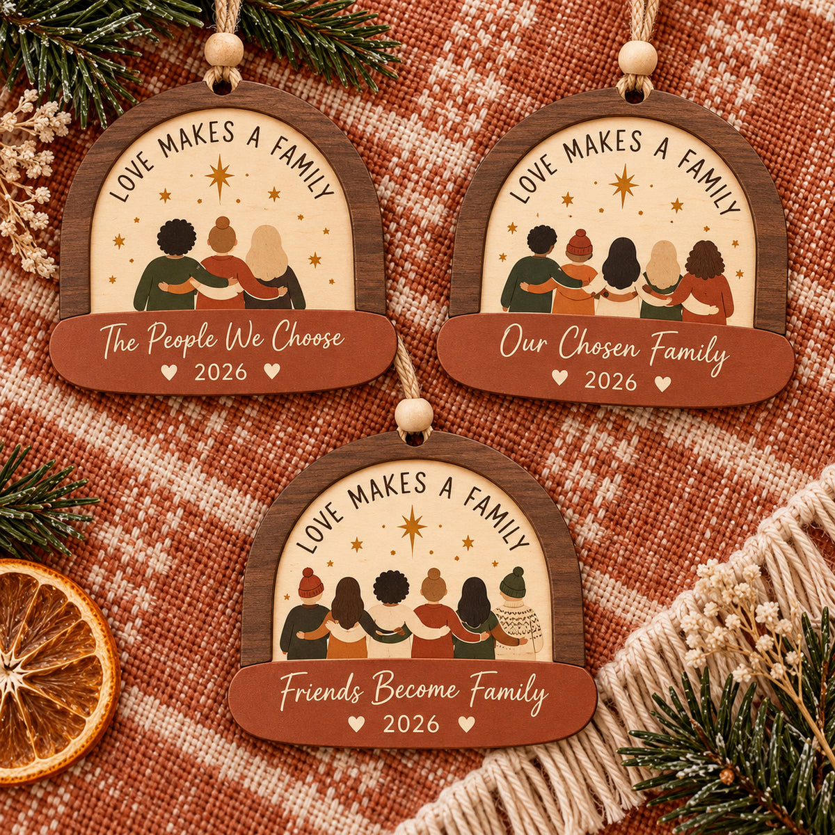 Personalized Love Makes A Family Wood Ornament - Custom Keepsake - image 2