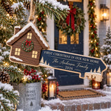 Personalized First Christmas New Home Family Wood Ornament - Custom Keepsake - image 1
