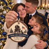 Personalized Military Family Home For Christmas Wood Ornament - Custom Keepsake - image 3
