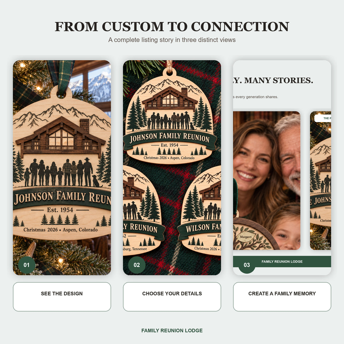 Personalized Family Reunion Lodge Wood Ornament - Custom Keepsake - image 7