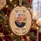 Personalized Personalized Memorial Photo Angel Wings Wood Ornament - Custom Keepsake - image 1