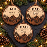Personalized Loss Of Dad Mountain Forest Wood Ornament - Custom Keepsake - image 2