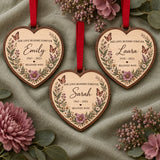 Personalized Loss Of Wife Wildflower Butterfly Wood Ornament - Custom Keepsake - image 2