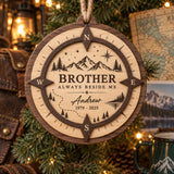 Personalized Brother Compass Memorial Wood Ornament - Custom Keepsake - image 1