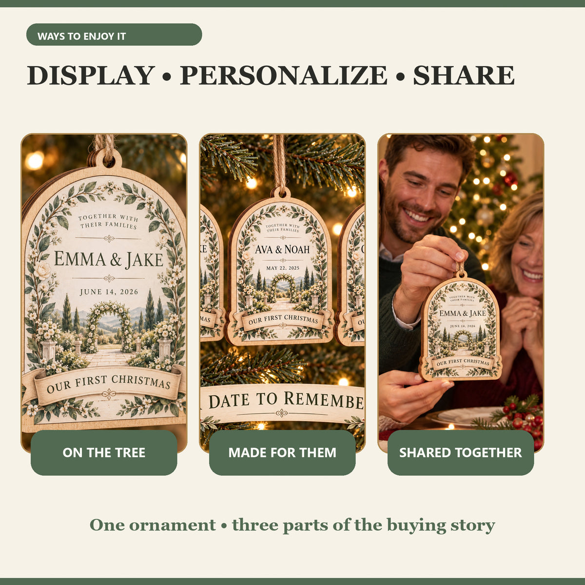 Personalized Wedding Invitation Wood Ornament - Custom Keepsake - image 7