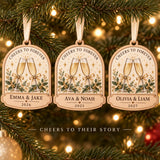 Personalized Champagne Toast Wood Ornament - Custom Keepsake - image 2
