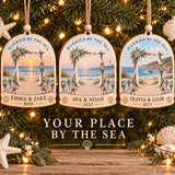 Personalized Beach Wedding Wood Ornament - Custom Keepsake - image 2