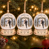 Personalized Snowy Winter Wedding Wood Ornament - Custom Keepsake - image 2