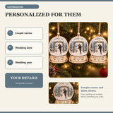 Personalized Snowy Winter Wedding Wood Ornament - Custom Keepsake - image 5