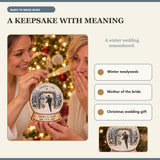 Personalized Snowy Winter Wedding Wood Ornament - Custom Keepsake - image 8