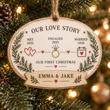 Personalized Love Story Timeline Wood Ornament - Custom Keepsake - image 1