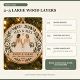 Personalized Mrs And Mrs Wood Ornament - Custom Keepsake - image 4